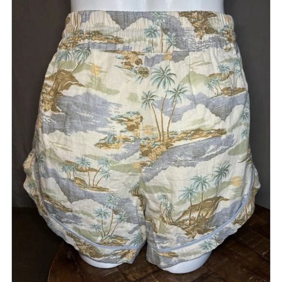 Rip Curl Palm Tropical Linen Blend Beach Pullon Shorts Women's Size Large - Picture 13 of 16